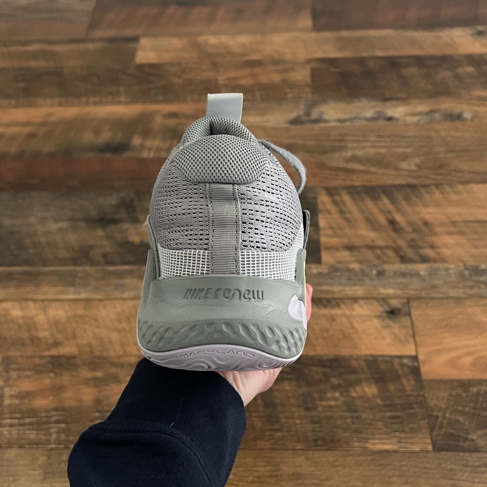 Nike Gray Athletic Shoes with Pink Laces and Lime Accents - Picture 6 of 12